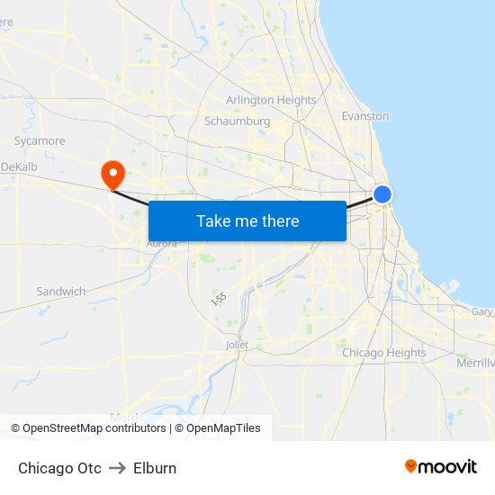 Chicago Otc to Elburn map