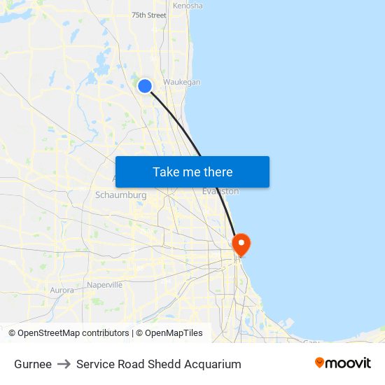 Gurnee to Service Road Shedd Acquarium map