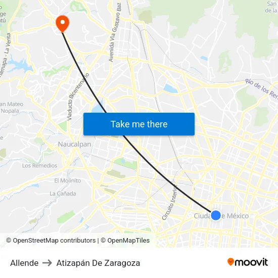 Allende to Atizapán De Zaragoza map