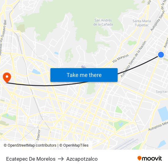 Ecatepec De Morelos to Ecatepec De Morelos map