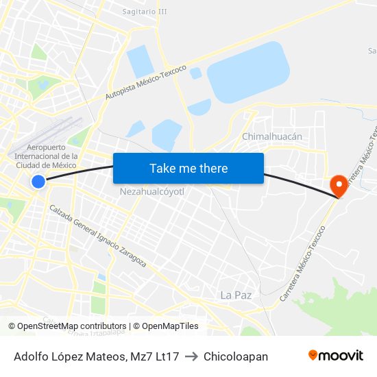 Adolfo López Mateos, Mz7 Lt17 to Chicoloapan map