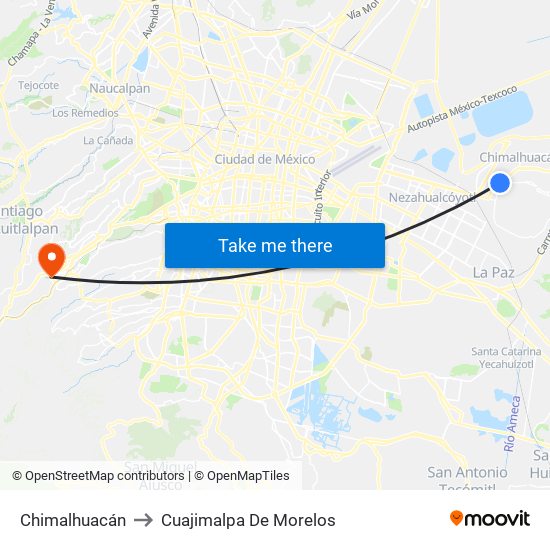 Chimalhuacán to Chimalhuacán map