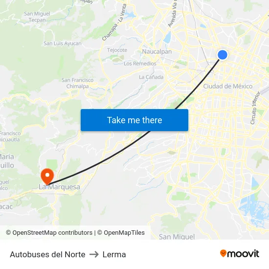 Autobuses del Norte to Lerma map