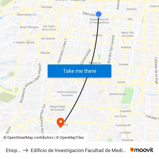 Etiopía to Edificio de Investigación Facultad de Medicina map