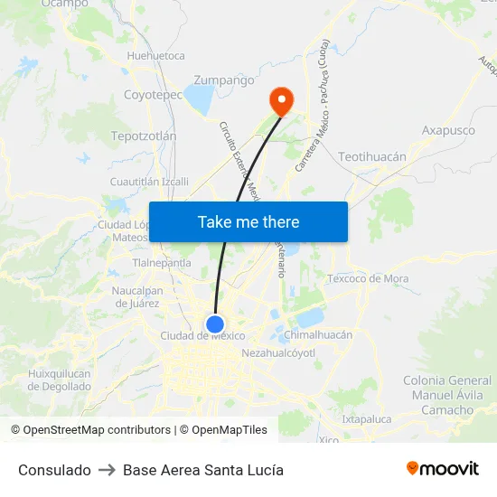 Consulado to Base Aerea Santa Lucía map