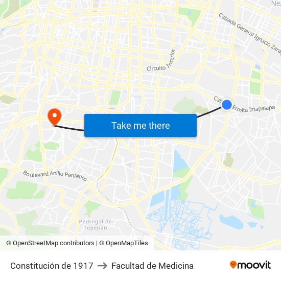 Constitución de 1917 to Facultad de Medicina map