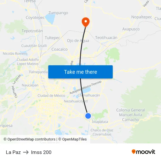 La Paz to Imss 200 map