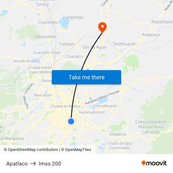 Apatlaco to Imss 200 map