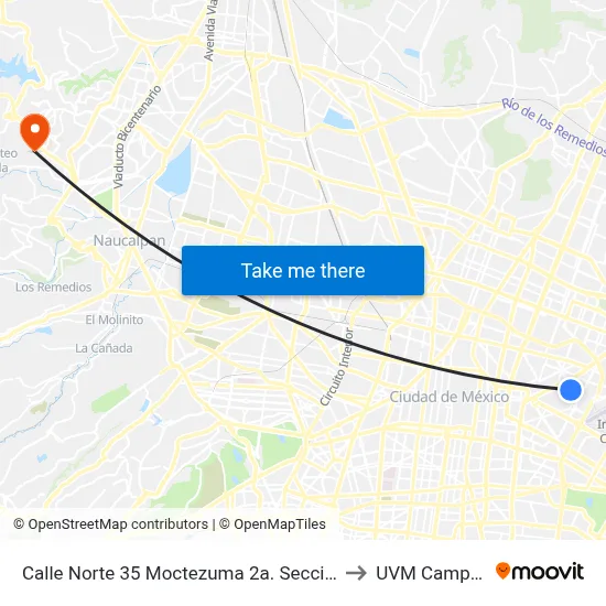 Calle Norte 35 Moctezuma 2a. Sección Venustiano Carranza Cdmx 15530 México to UVM Campus Lomas Verdes map