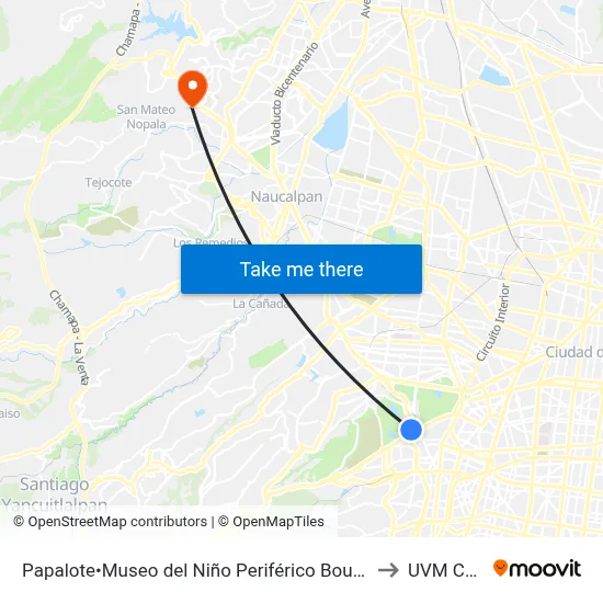 Papalote•Museo del Niño Periférico Boulevard Adolfo López Mateos Ampliación Daniel Garza Miguel Hidalgo Cdmx 11840 México to UVM Campus Lomas Verdes map