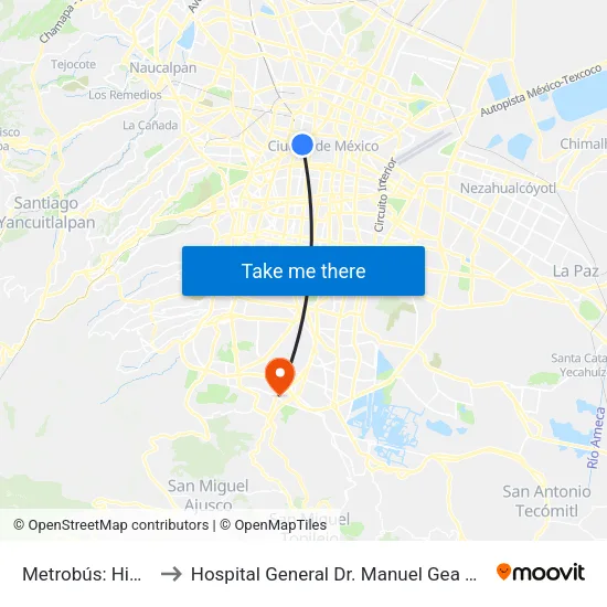 Metrobús: Hidalgo to Hospital General Dr. Manuel Gea González map