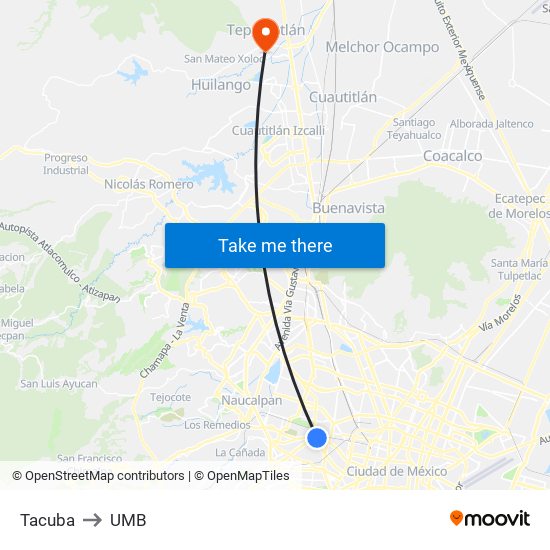 Tacuba to UMB map