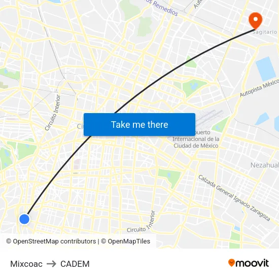 Mixcoac to CADEM map