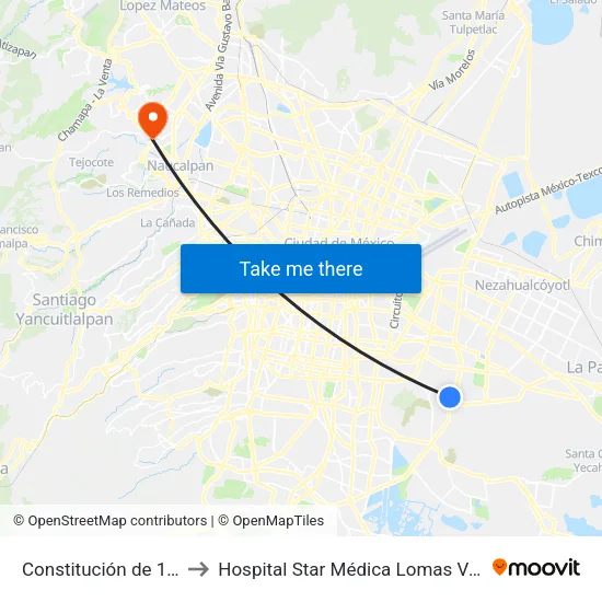 Constitución de 1917 to Hospital Star Médica Lomas Verdes map
