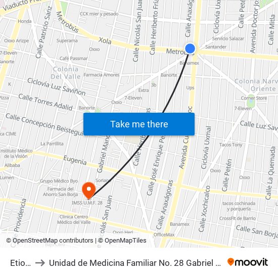 Etiopía to Unidad de Medicina Familiar No. 28 Gabriel Mancera Imss map