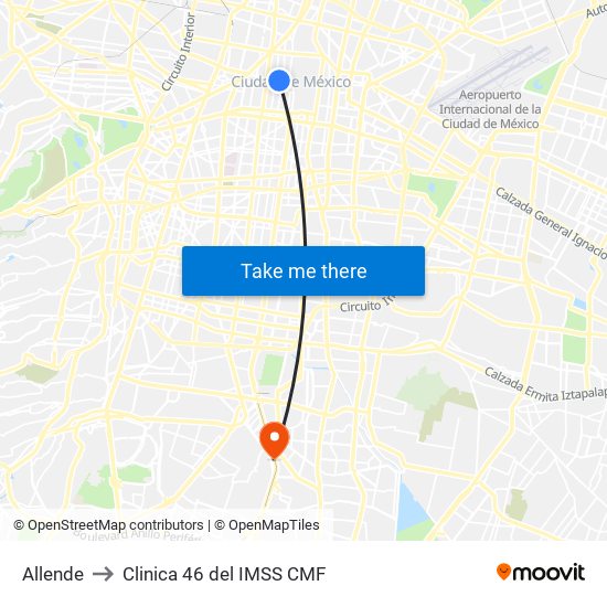 Allende to Clinica 46 del IMSS CMF map
