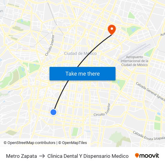 Metro Zapata to Clinica Dental Y Dispensario Medico map