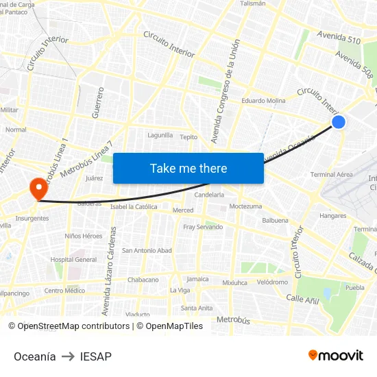 Oceanía to IESAP map