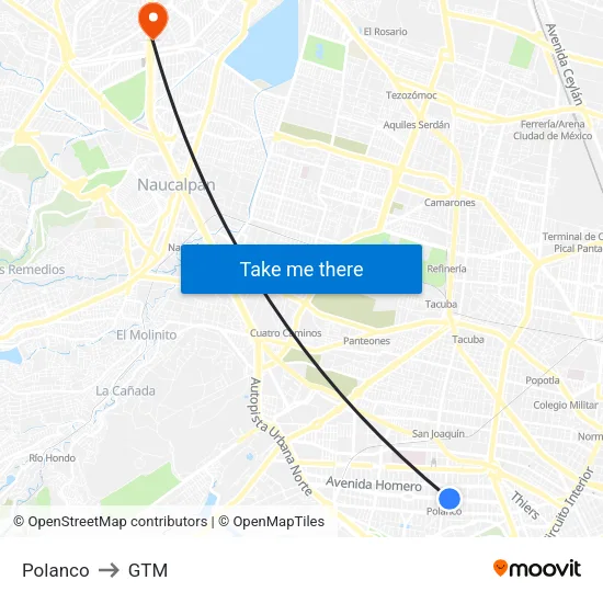 Polanco to GTM map