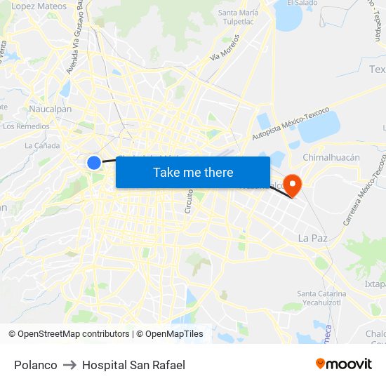 Polanco to Hospital San Rafael map