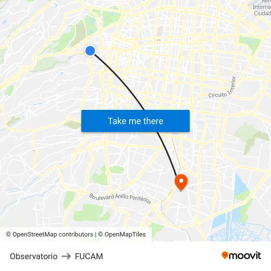 Observatorio to FUCAM map