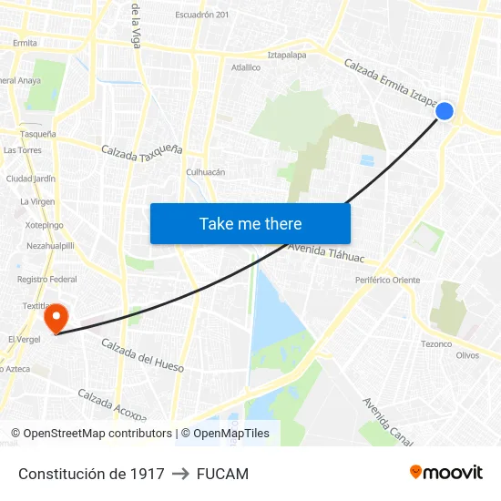 Constitución de 1917 to FUCAM map