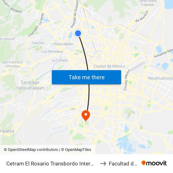 Cetram El Rosario Transbordo Intermodal Metro El Rosario El Rosario Croc VI Oyameles Azcapotzalco Cdmx 02100 México to Facultad de Contaduría Y Administración map