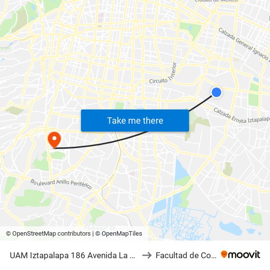 UAM Iztapalapa 186 Avenida La Purísima La Purísima Iztapalapa Cdmx 09340 México to Facultad de Contaduría Y Administración map