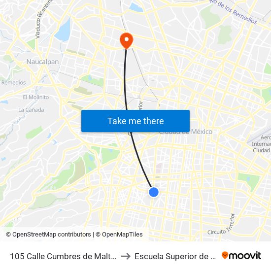 105 Calle Cumbres de Maltrata Narvarte Poniente Benito Juárez Cdmx 03020 México to Escuela Superior de Ingeniería Mecánica Y Eléctrica Azcapotzalco map