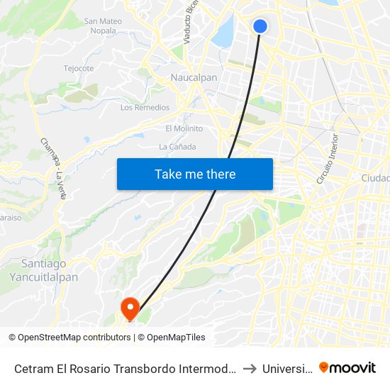 Cetram El Rosario Transbordo Intermodal Metro El Rosario El Rosario Croc VI Oyameles Azcapotzalco Cdmx 02100 México to Universidad Iberoamericana map