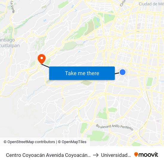 Centro Coyoacán Avenida Coyoacán Xoco Benito Juárez Cdmx 04110 México to Universidad Iberoamericana map