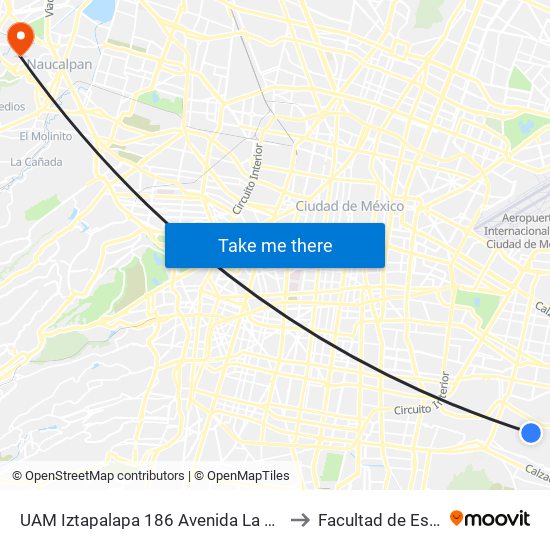 UAM Iztapalapa 186 Avenida La Purísima La Purísima Iztapalapa Cdmx 09340 México to Facultad de Estudios Superiores Acatlán map