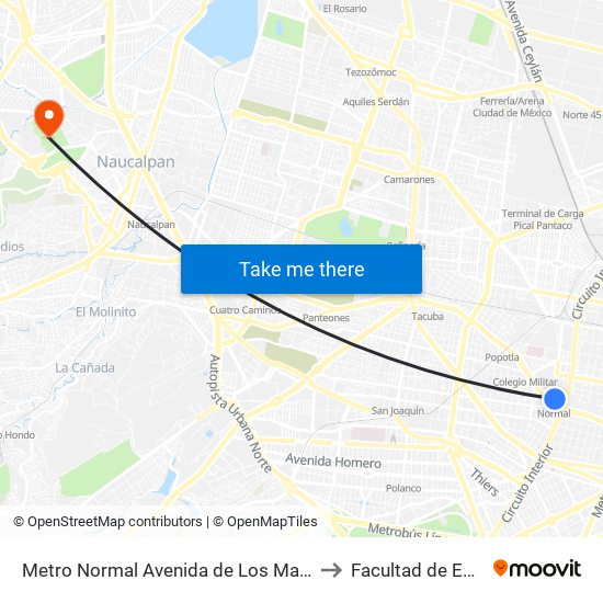 Metro Normal Avenida de Los Maestros Agricultura Miguel Hidalgo Cdmx 11360 México to Facultad de Estudios Superiores Acatlán map