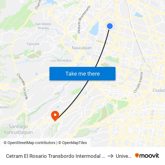 Cetram El Rosario Transbordo Intermodal Metro El Rosario El Rosario Croc VI Oyameles Azcapotzalco Cdmx 02100 México to Universidad Anahuac map