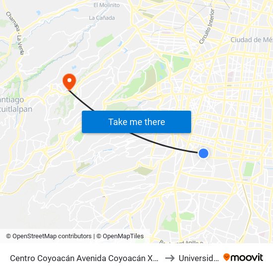 Centro Coyoacán Avenida Coyoacán Xoco Benito Juárez Cdmx 04110 México to Universidad Anahuac map