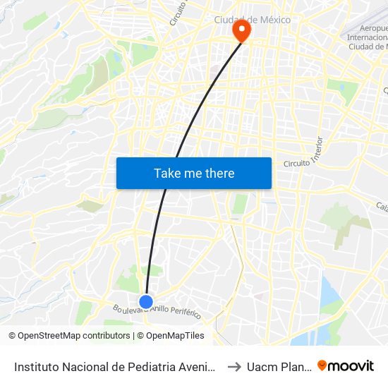Instituto Nacional de Pediatria Avenida del Iman Torres de Maurel Coyoacán Cdmx 04535 México to Uacm Plantel Centro Histórico map