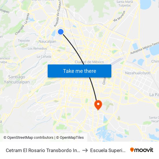 Cetram El Rosario Transbordo Intermodal Metro El Rosario El Rosario Croc VI Oyameles Azcapotzalco Cdmx 02100 México to Escuela Superior de Ingeniería Mecánica Y Eléctrica Culhuacán map