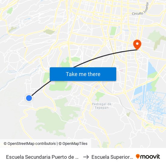 Escuela Secundaria Puerto de Alvarado Ninive Pedregal de San Nicolás 4a. Sección Tlalpan Cdmx 14100 México to Escuela Superior de Ingeniería Mecánica Y Eléctrica Culhuacán map