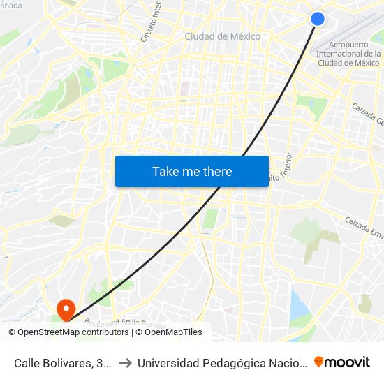 Calle Bolivares, 310 to Universidad Pedagógica Nacional map