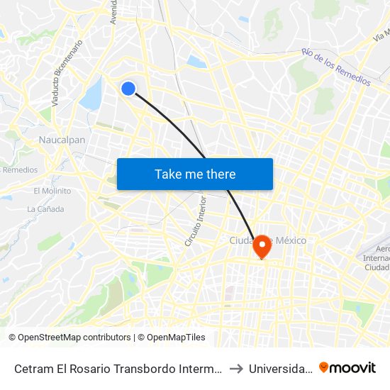 Cetram El Rosario Transbordo Intermodal Metro El Rosario El Rosario Croc VI Oyameles Azcapotzalco Cdmx 02100 México to Universidad del Claustro de Sor Juana map