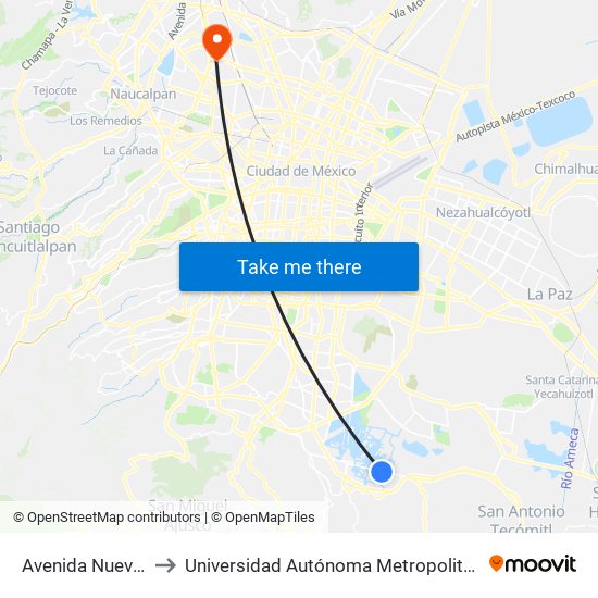 Avenida Nuevo León, 735 to Universidad Autónoma Metropolitana, Unidad Azcapotzalco map