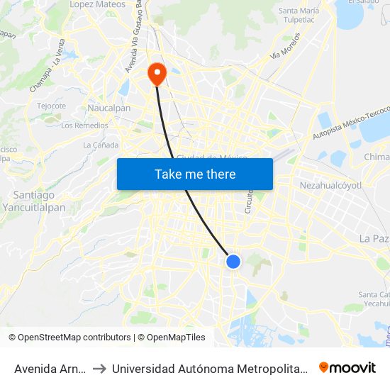 Avenida Arneses, 341 to Universidad Autónoma Metropolitana, Unidad Azcapotzalco map