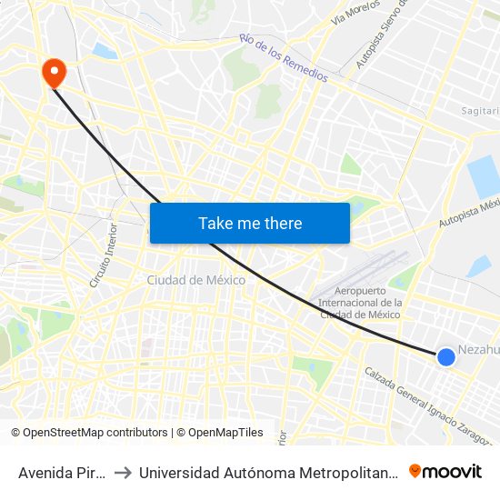 Avenida Pirules, 121 to Universidad Autónoma Metropolitana, Unidad Azcapotzalco map