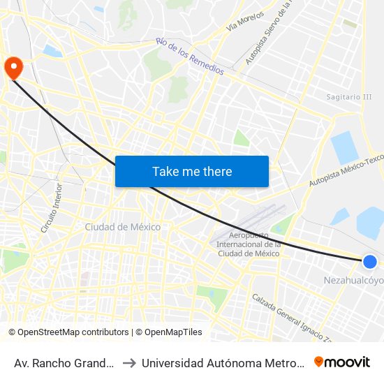 Av. Rancho Grande - Zopilote Mojado to Universidad Autónoma Metropolitana, Unidad Azcapotzalco map