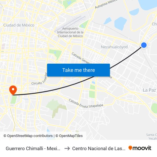 Guerrero Chimalli - Mexibus L3 to Centro Nacional de Las Artes map