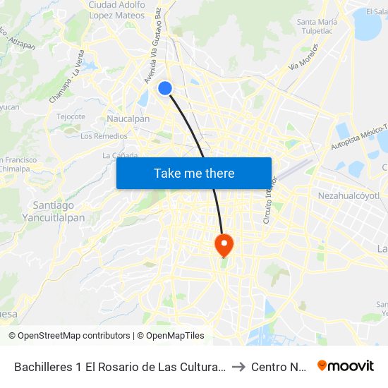 Bachilleres 1 El Rosario de Las Culturas El Rosario Croc VI Olimpia Azcapotzalco Cdmx 02100 México to Centro Nacional de Las Artes map