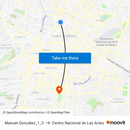 Manuel González_1_3 to Centro Nacional de Las Artes map