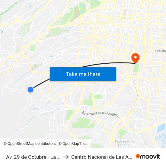 Av. 29 de Octubre - La Era to Centro Nacional de Las Artes map