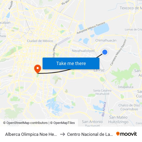 Alberca Olimpica Noe Hernandez to Centro Nacional de Las Artes map