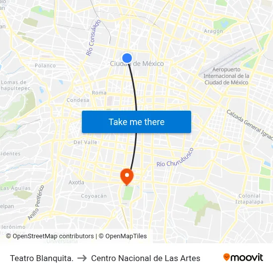 Teatro Blanquita. to Centro Nacional de Las Artes map